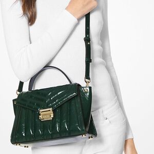 Michael Kors Whitney Green Leather Handbag